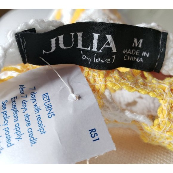 Julia By Lovel Womens Top Crochet Sleeveless Square Neck Yellow Size Medium - Picture 6 of 6